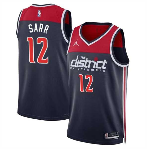 Men%27s Washington Wizards #12 Alexandre Sarr Navy Statement Edition Stitched Basketball Jersey Dzhi
